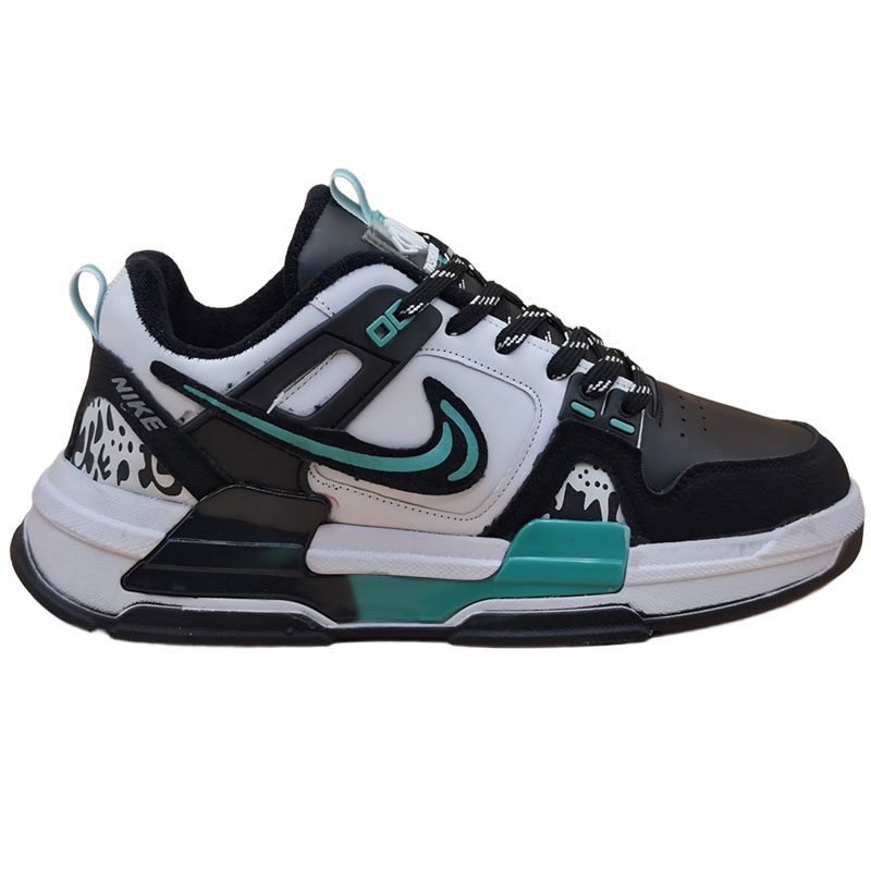 کفش  مردانه نایک ایر فورس ۱ شدو (Nike Air Force 1 Shadow) – سفید / مشکی / فیروزه‌ای