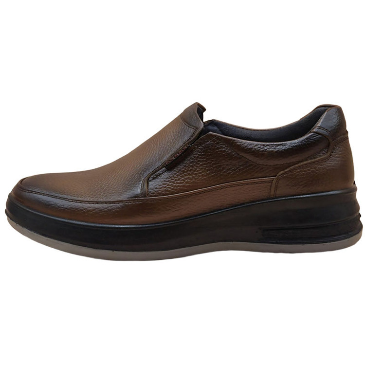 کفش چرم مردانه مدل اسلیپآن (Slip-On) – عسلی بدون بند راحتی