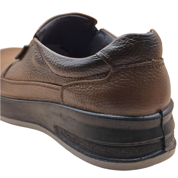 کفش چرم مردانه مدل اسلیپآن (Slip-On) – عسلی بدون بند راحتی